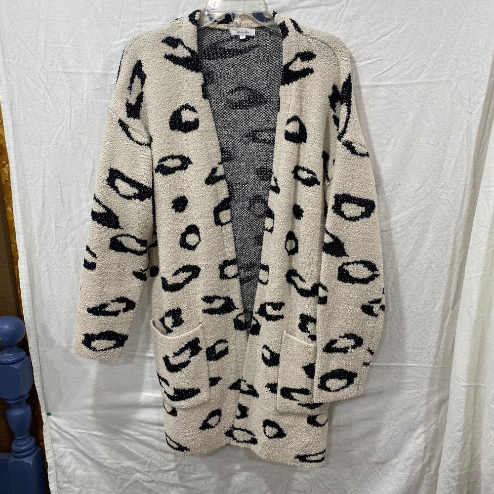 Amaryllis m/l Open Front Animal Print Cardigan